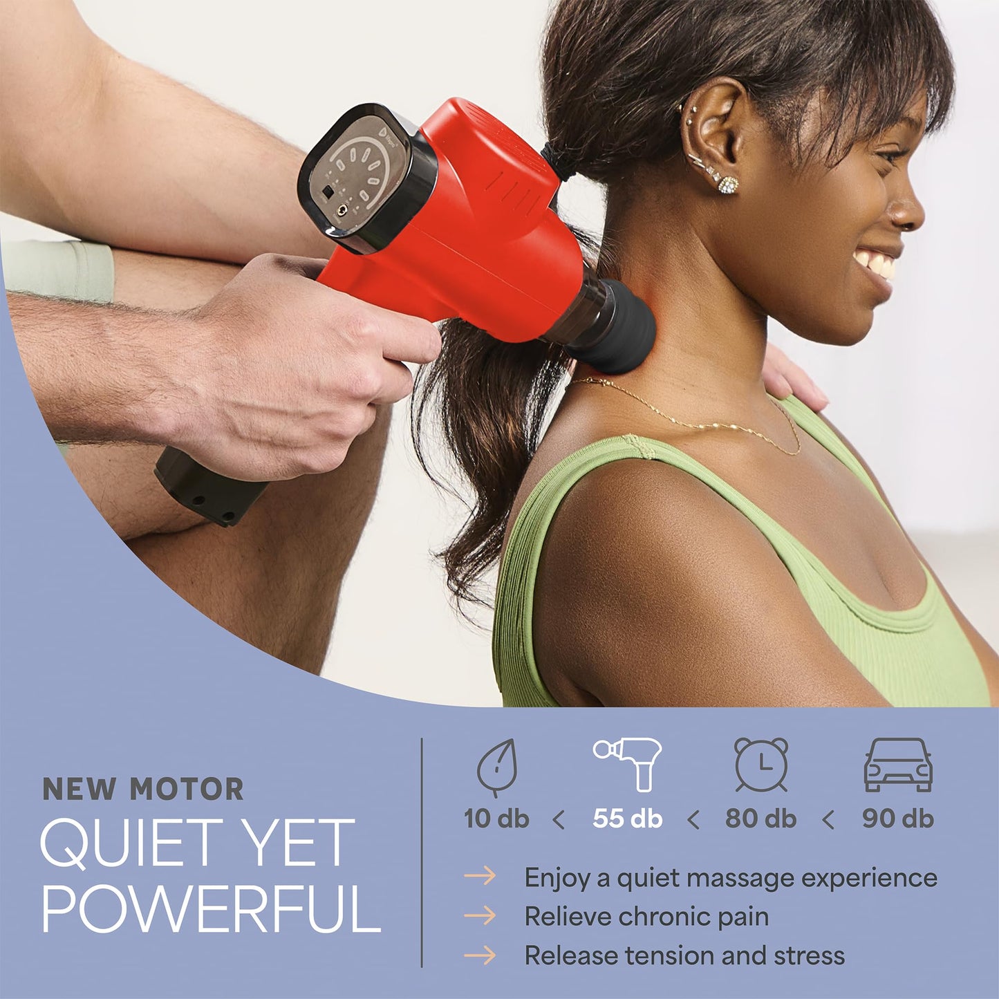 LifePro Massage Gun & Holder (Sold Separately) – Percussion Muscle Massager for Athletes with 8 Heads & 6 Speeds – Deep Tissue Back Muscle Extender for Recovery