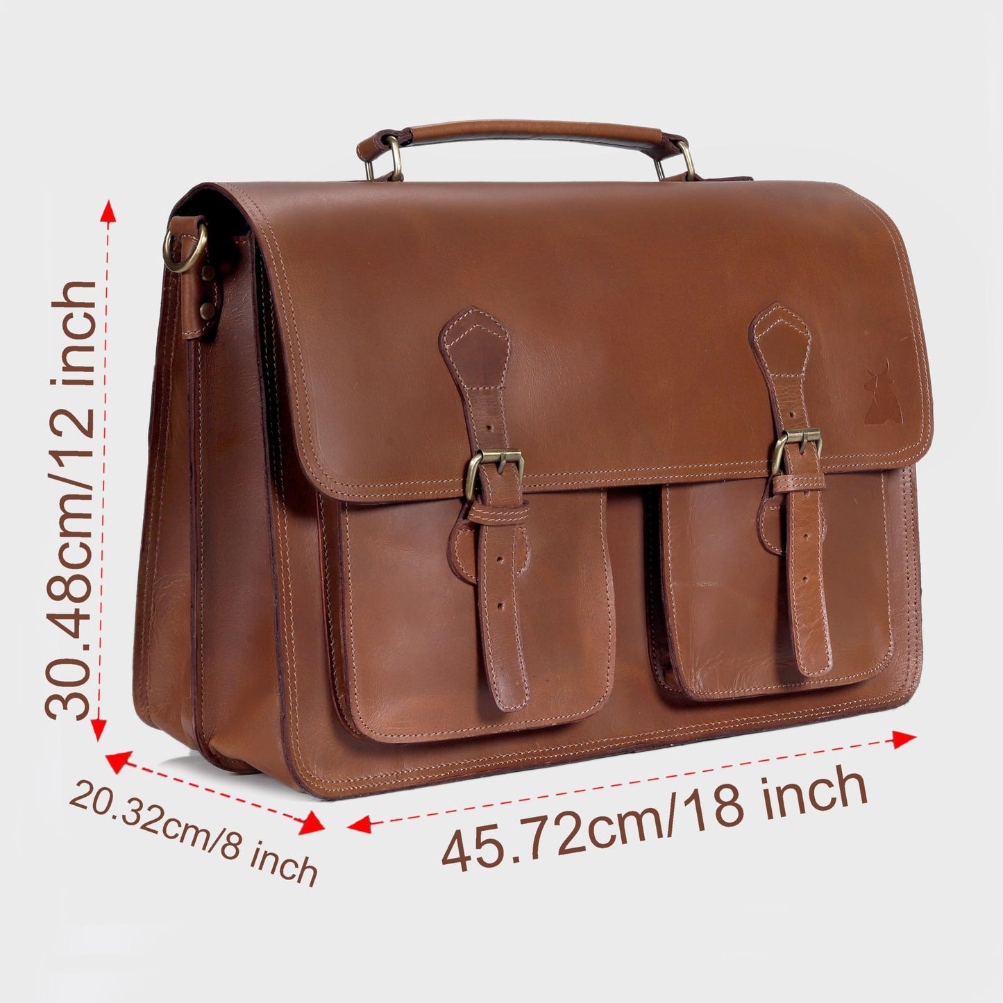 Leather Messenger Bag For Men - leather laptop bag briefcase for women - Mens Satchel Bag, 16 Inch Brown Genuine Buffalo Leather Computer Bag For Work