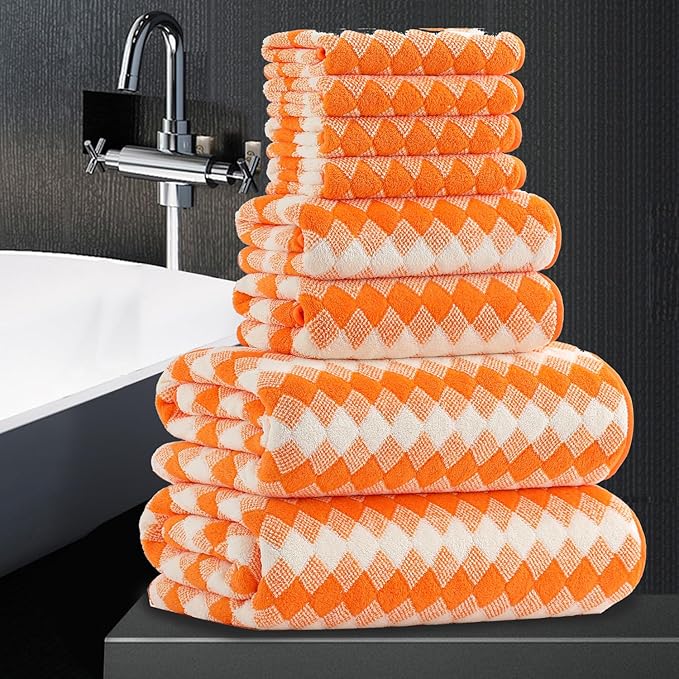 8 Piece Bathroom Towel Set |2 Oversized Bath Towels, 2 Hand Towels, 4