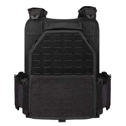 YAKEDA Tactical Outdoor Vest for Men /1000D Nylon Quick Release Laser-Cutting Modular Lightweight Vest (Black2.0)
