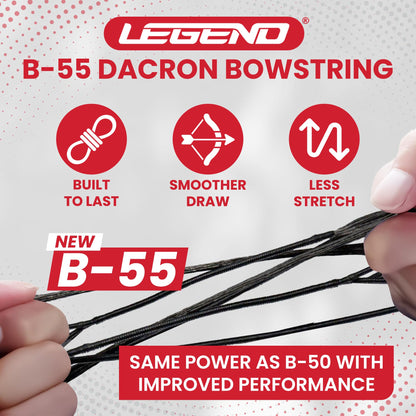 Legend Recurve Bow String - Dacron Bow String Replacement - Traditional Bowstrings - Recurve Bow Archery Accessories - Archery Equipment for Recurve Bows - Bowstring AMO 64 inch - 12 Strands