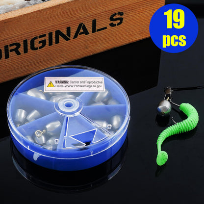 Fishing Weights Sinkers Kit,19/52pcs Bass Casting Sinkers Weights Bell Sinkers Assorted Iron Fishing Weights Drop Catfish Sinkers Weights for Saltwater Freshwater Fishing