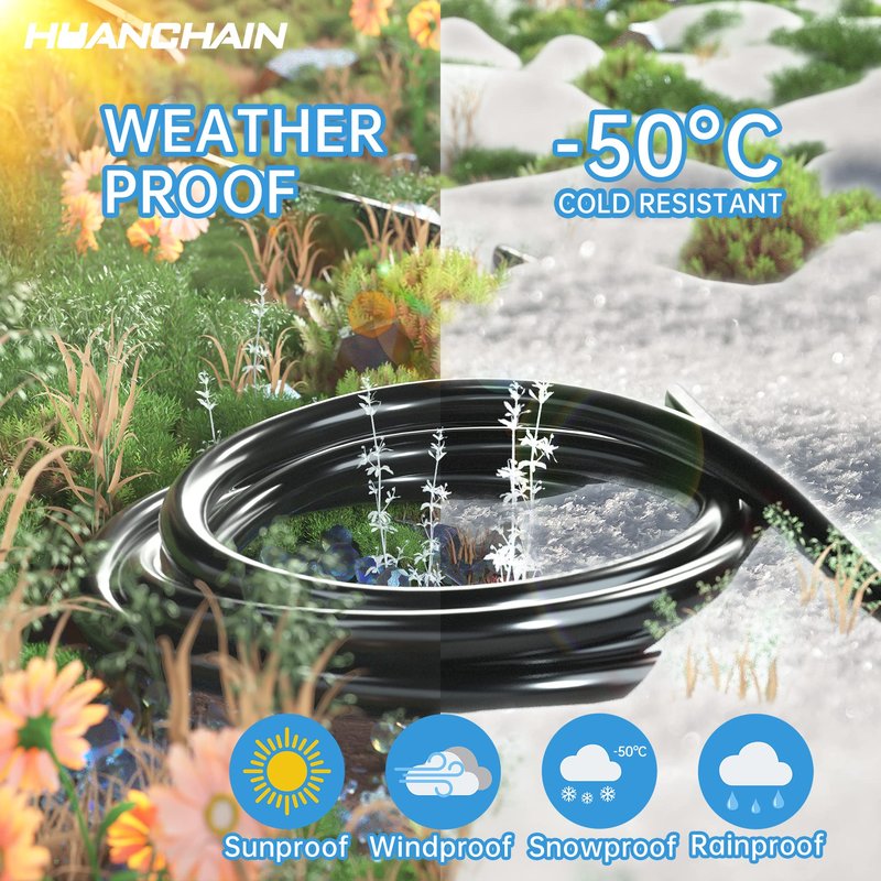 HUANCHAIN Indoor Outdoor Green Extension Cord 20 ft Waterproof, 16/3 Gauge Flexible Cold-Resistant Appliance Extension Cord Outside, 13A 1625W 16AWG SJTW, 3 Prong Electric Cord, ETL