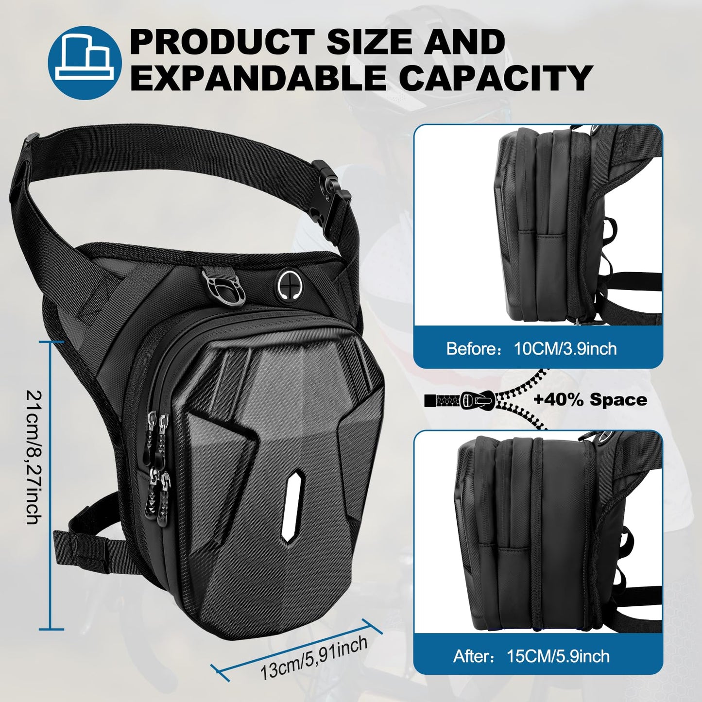 ISEYOU Thigh Bag, Motorcycle Leg Bag for Men Women, Drop Leg Bag with Removable Leg Straps, Multifunctional Gear Bags for Cycling Hiking Camping Fishing Travel Outdoor