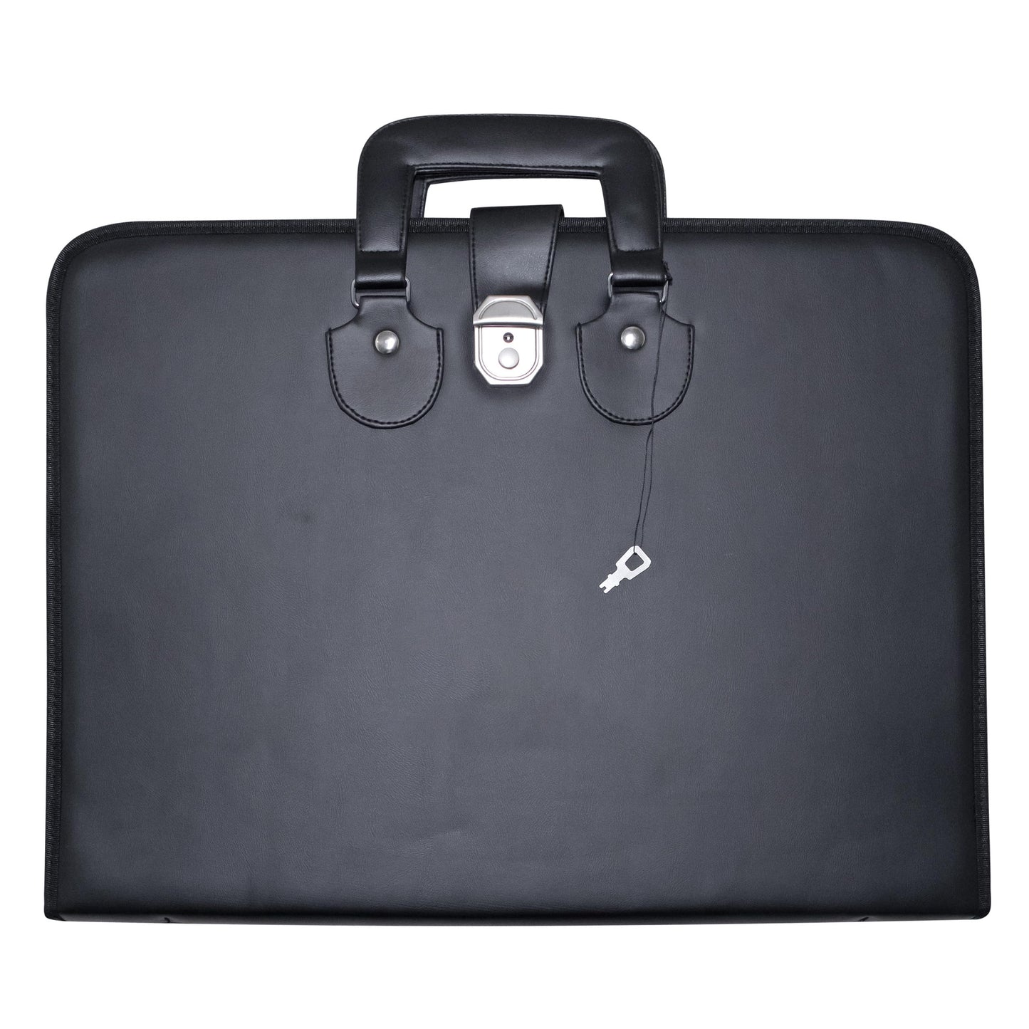 UK EMPIRE GROUP Masonic Apron and Chain Collar Case Black with Handle, Imitation Leather | Art Portfolio Carrying Bag