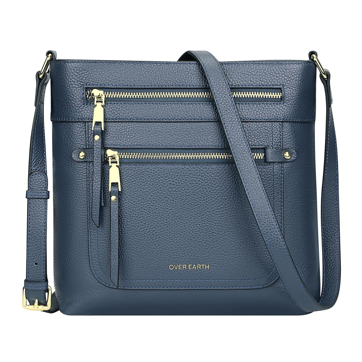 Over Earth Crossbody Bags for Women Leather Purses for Ladies with Multiple Pockets(O199E Indigo Blue)