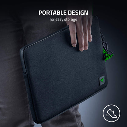 Razer 13" Neoprene Laptop Sleeve: Scratch & Water-Resistant - Padded Interior Lining - Snag-Free Velcro - Flip-Out Mouse Mat - Classic Black