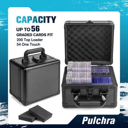 Pulchra Graded Card Storage Box, Top Loaders Case, Sports Trading Box, Slab PSA MTG CSG SGC Magnetic Holder, Waterproof Carrying Case, Collector Storage Boxes