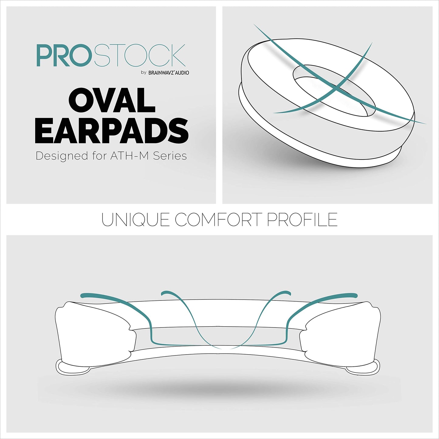 Brainwavz ProStock ATH M50X Upgraded Earpads, Improves Comfort & Style Without Changing The Sound - Ear Pad Designed for ATH-M50X M50BTX M20X M30X M40X Headphones, Vegan Leather (Micro Suede)