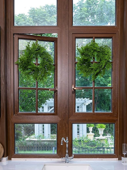 22" Cedar Wreath with Blue Berry Christmas Wreath for Front Door for Windows Mantle Porches Walls Indoor Outdoor Xmas Christmas Decorations Home Decor
