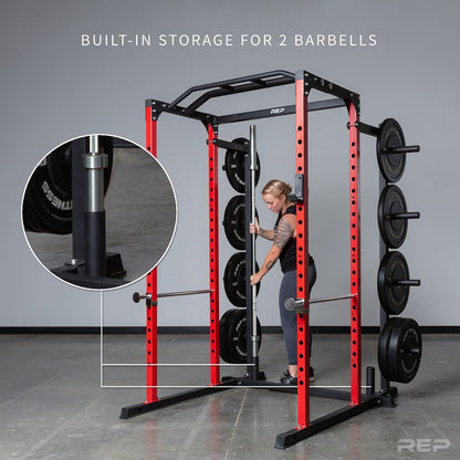 REP Fitness PR-1100 + Dip Attachment + LAT Pulldown + Weight Storage