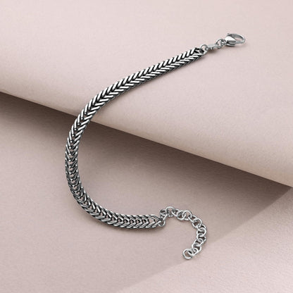 Galis Chain Bracelets For Men - Premium Stainless Steel Mens Bracelet, Silver Plated Non Tarnish Bracelet - This Snake Chain, Stylish Gifts For Him 7"