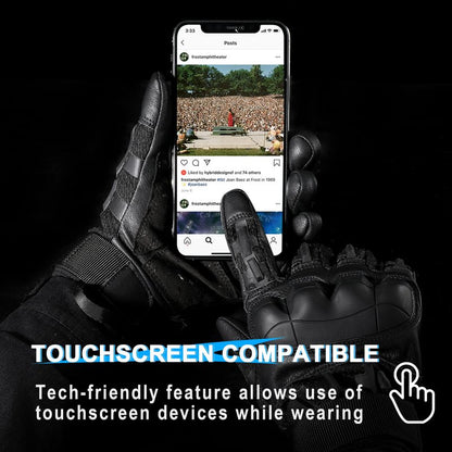WTACTFUL Touch Screen Motorcycle Tactical Gloves for Men Airsoft Paintball Gear MTB Bike Cycling Cross-Country Motorbike ATV Hunting Hiking Riding Driving Work Outdoor Full Finger Gloves XL Black