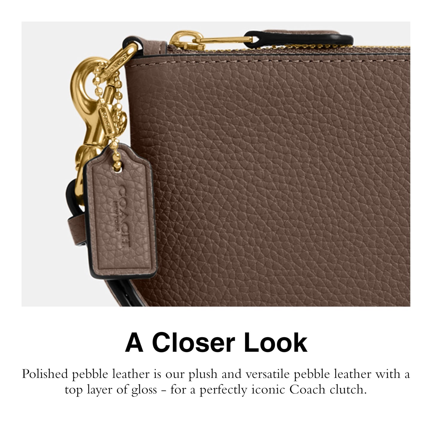 COACH Polished Pebble Leather Small Wristlet