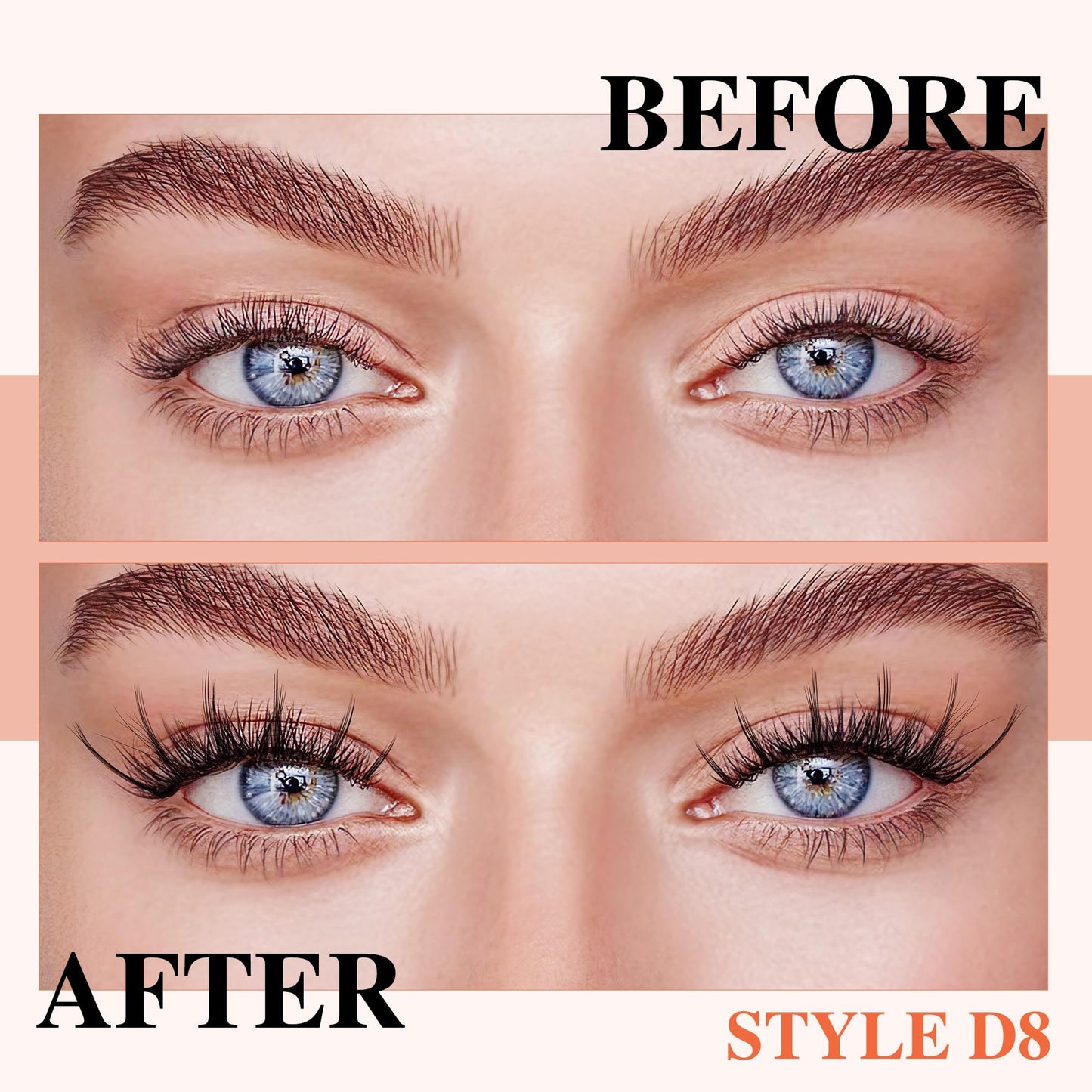Mayhug Magnetic Eyelashes Natural Look Magnetic Lashes No Glue Magnetic Eyelashes without Eyeliner Clear Band Lashes Fluffy Lashes Extensions Magnetic Eyelashes with Applicator (2 Pairs)