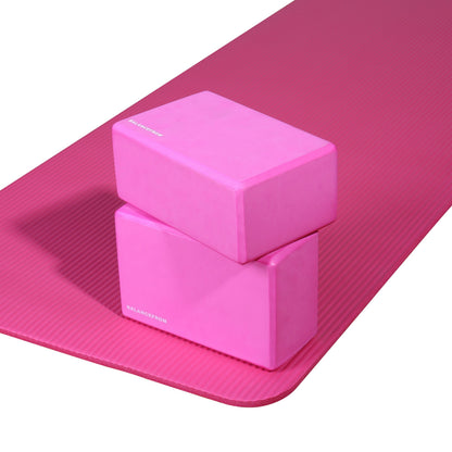 Fitvids Set of 2 High Density Yoga Blocks, 9"x6"x4" Each, Pair, Multiple Colors