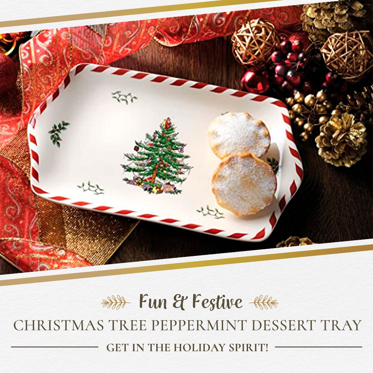Christmas Tree Peppermint Dessert Tray
