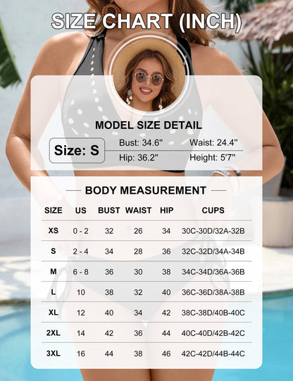 Blooming Jelly Women's Bikini Set Two Piece Swimsuit Modest Bathing Suit Petal Hollow V Neck Top String Mid Rise Bottom 2026 Swim Suits (Dark Blue,Medium)