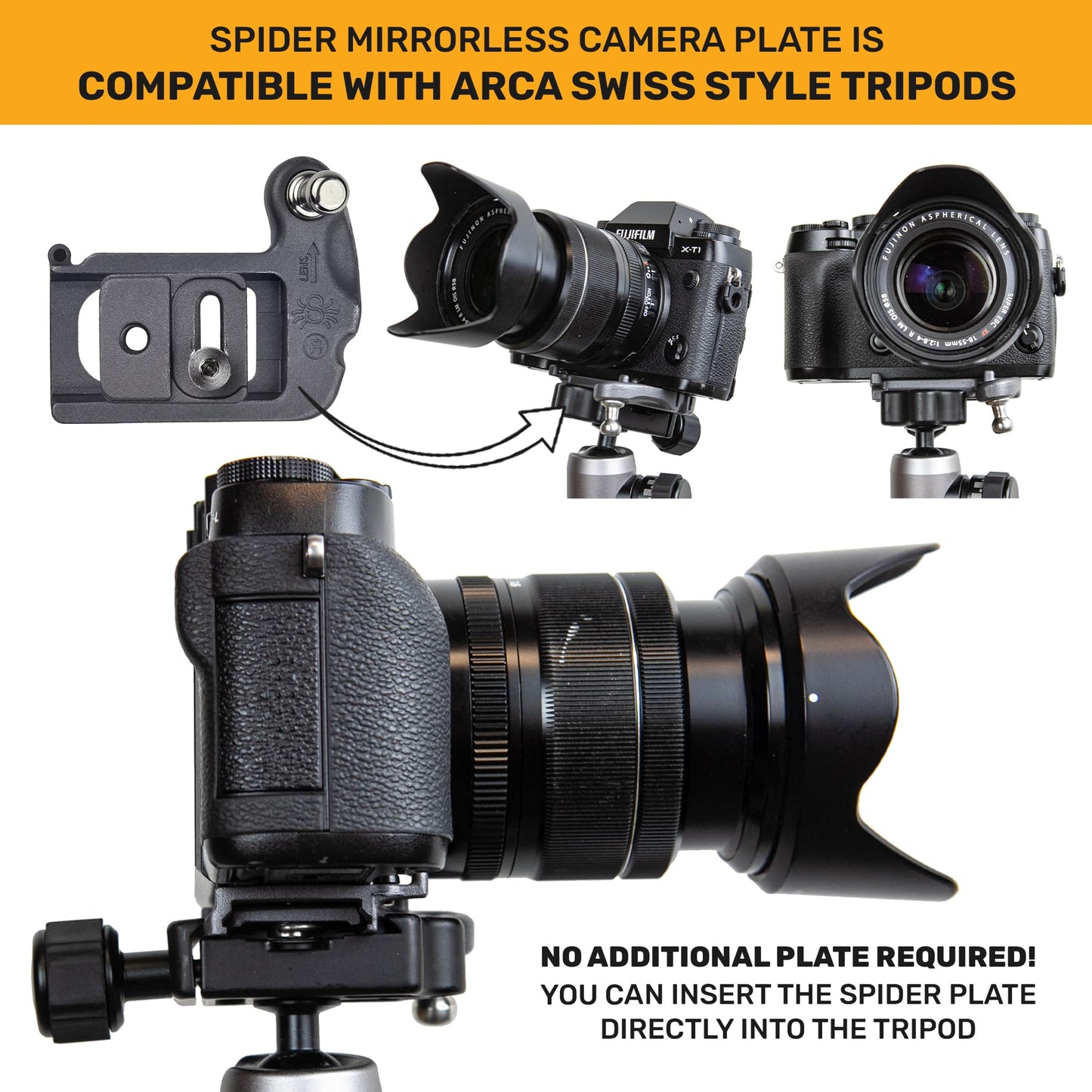 Spider Holster – Spider X Camera Holster Set for Carrying a Professional Mirrorless Camera with Included Clip-On Self-Locking Camera Holster – Compatible with Any Belt