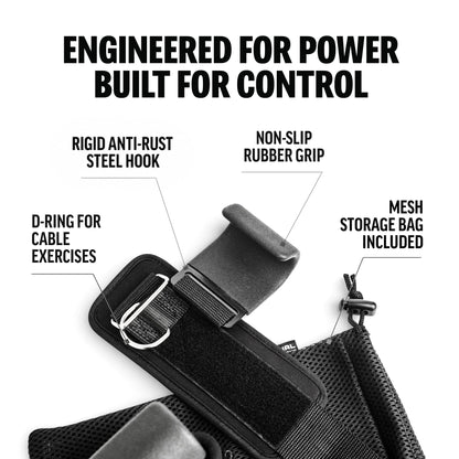Weight Lifting Hooks (Pair) with D-Ring & Bag, Extra Strong- for Deadlifts, Pull Ups, Rows & Shrugs | Perfect Grip Support with Our Gym Hooks | Reinforced Wrist Straps For Weightlifting, Pull up Grips