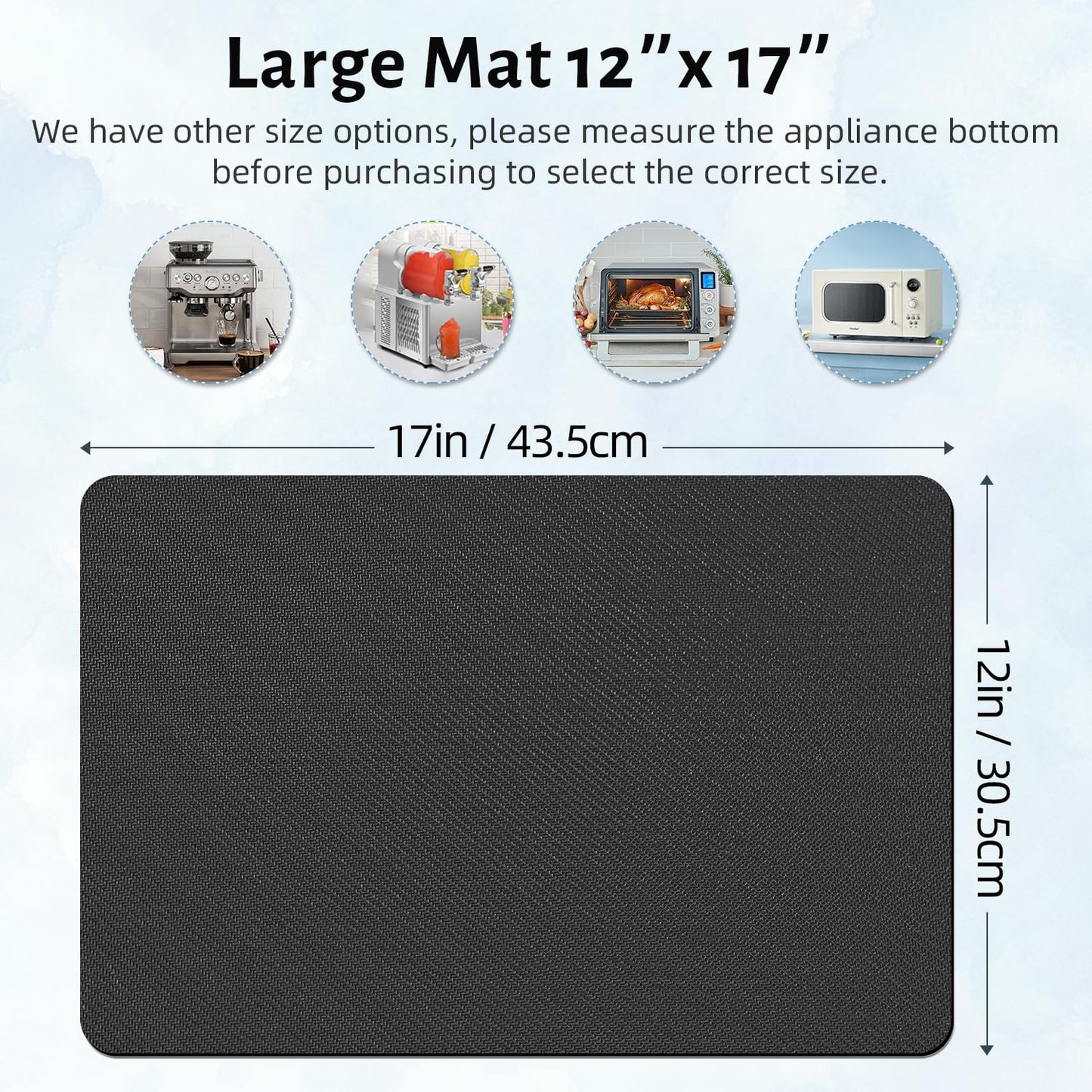 LOPNUR 14"x10" Small Appliance Slider, Appliance Sliders for Kitchen Appliances, 360° Rotating Sliding Tray for Coffee Maker, Heat Resistant Mat Cut to Fit Stand Mixer Air Fryer Microwave, Gray