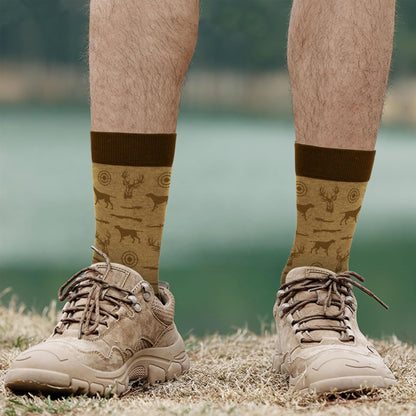 VICRAZY Father's Day Gifts - Unique Hunting Gifts for Men, Christmas Presents for Hunters, Deer & Duck Hunting Gear, Comfortable and Funny Socks, Perfect Stocking Stuffers & Mens Presents