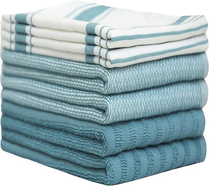 Premium Kitchen Towels | Large Cotton Dish Towels | Flat & Terry Highly