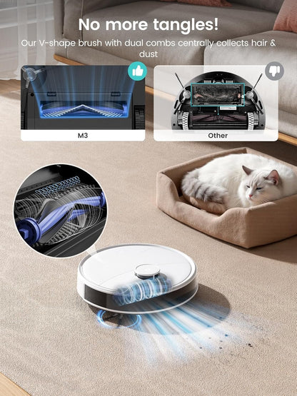 Lefant M210 Pro Robot Vacuum, Slim Quiet, 3 Adjustable Suction Levels, 6 Modes, Robot Vacuum Cleaner for Pet Hair, Hard Floors & Low Carpets, Self-Charging, WiFi/App/Alexa Control, Gray