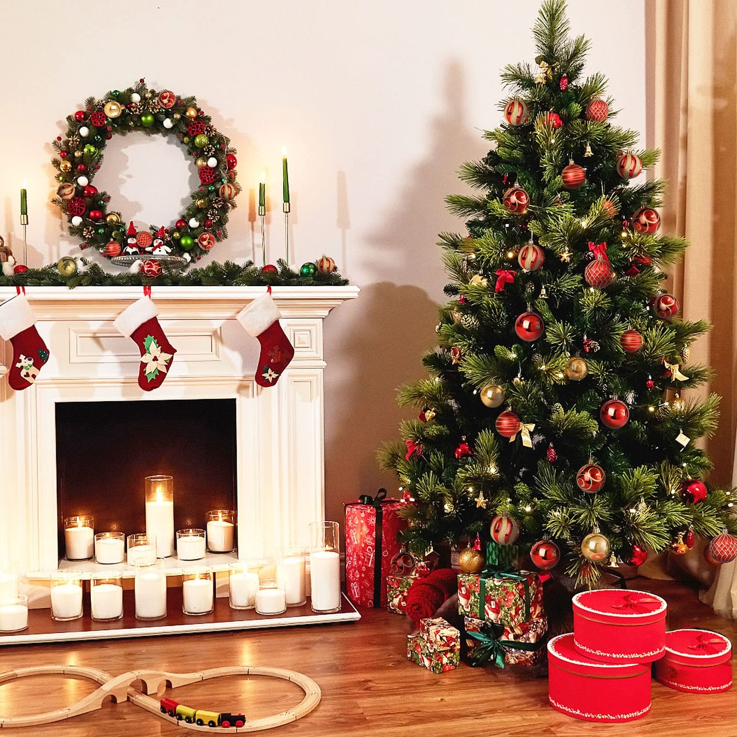 30 PCS Christmas Ball Ornaments Tree Decorations, 60mm/2.36" Classic Red and Gold Shatterproof Christmas Bulbs Ornaments for Xmas Tree Holiday Wreath Decor