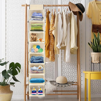 Large-Sized Hanging Shoe Organizer 8-Shelf, Hanging Closet Organizer