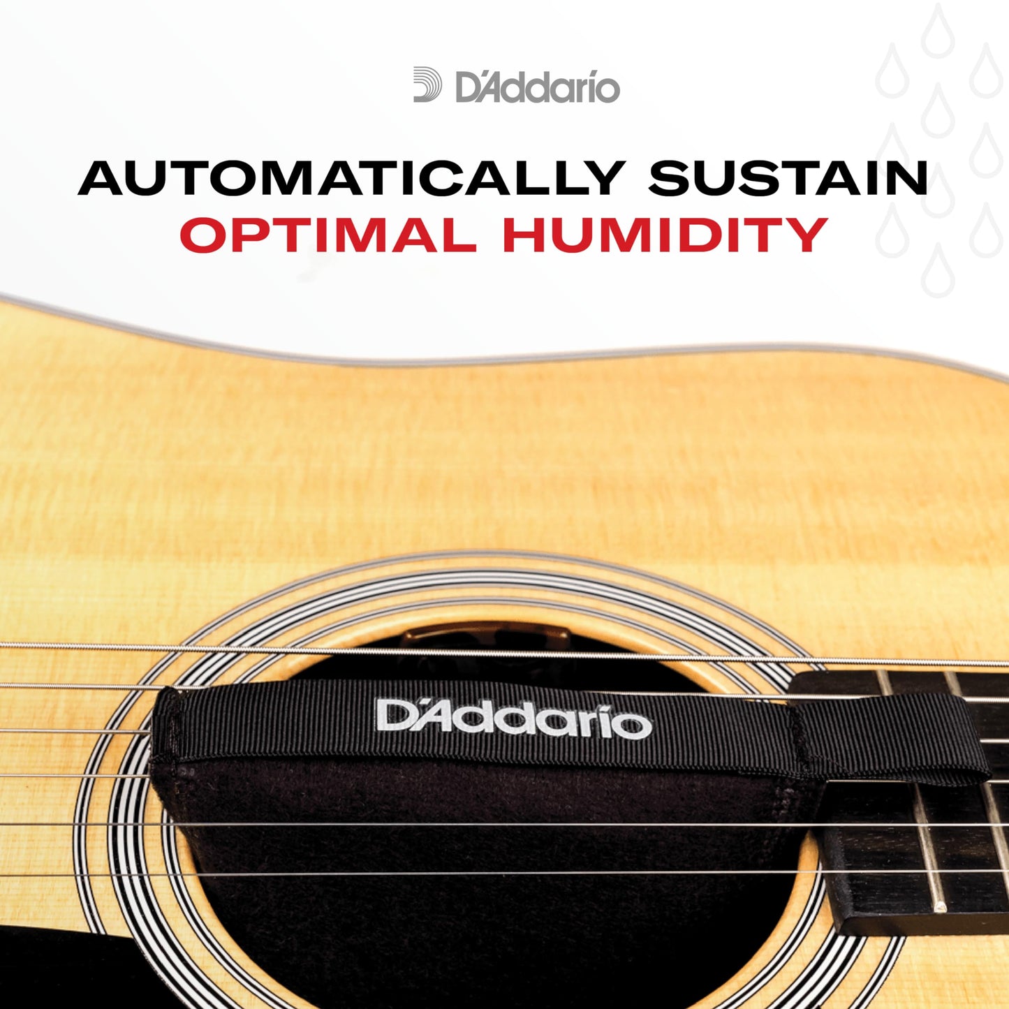 D'Addario Accessories Guitar Humidifier Packs - Two-Way Humidification System Conditioning Packets - For Maintaining Proper Guitar Humidification Level - 3 Maintain Replacement Packets
