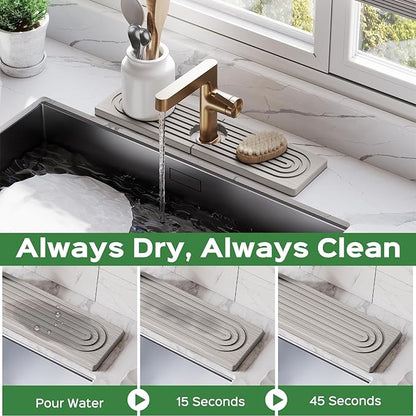 15.7 Inch Stone Faucet Mat for Kitchen Sink Splash Guard