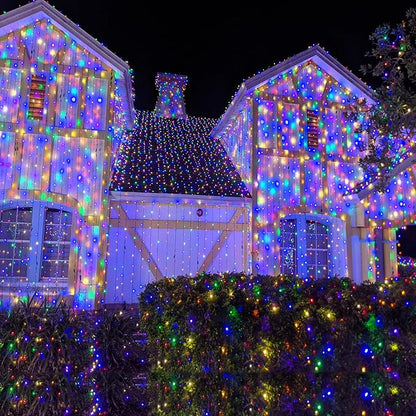 100ft Christmas Lights Outdoor Waterproof, 300 LED String Lights for Bedroom Clear Wire with 8 Modes, Plug in Twinkle Fairy String Light for Indoor Outdoor Home Party Garden Decorations, Multicolor