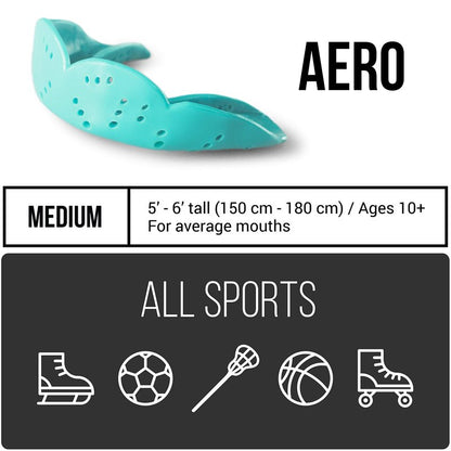 SISU Mouth Guards Aero 1.6mm Custom Fit Sports Mouthguard for Youth/Adults, Sunny Yellow, Medium
