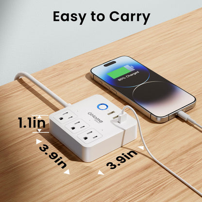 GHome Smart Plug Power Strip Works with Alexa & Google Home - 3 Individually Controlled Smart Outlets Switches 3 USB Ports, 4FT Extension Cord, WiFi Power Strip, Multi-Plug Extender for Home Offices