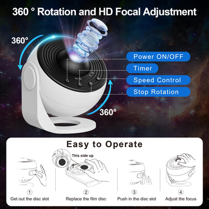 Planetarium Projector for Bedroom, 13 in 1 Star Projector Galaxy Light, Ceiling Night Light Milky Way Mood Lighting with Timer, LED Space Galaxy Lamp Bedroom Room Decor for Adults Kids - White