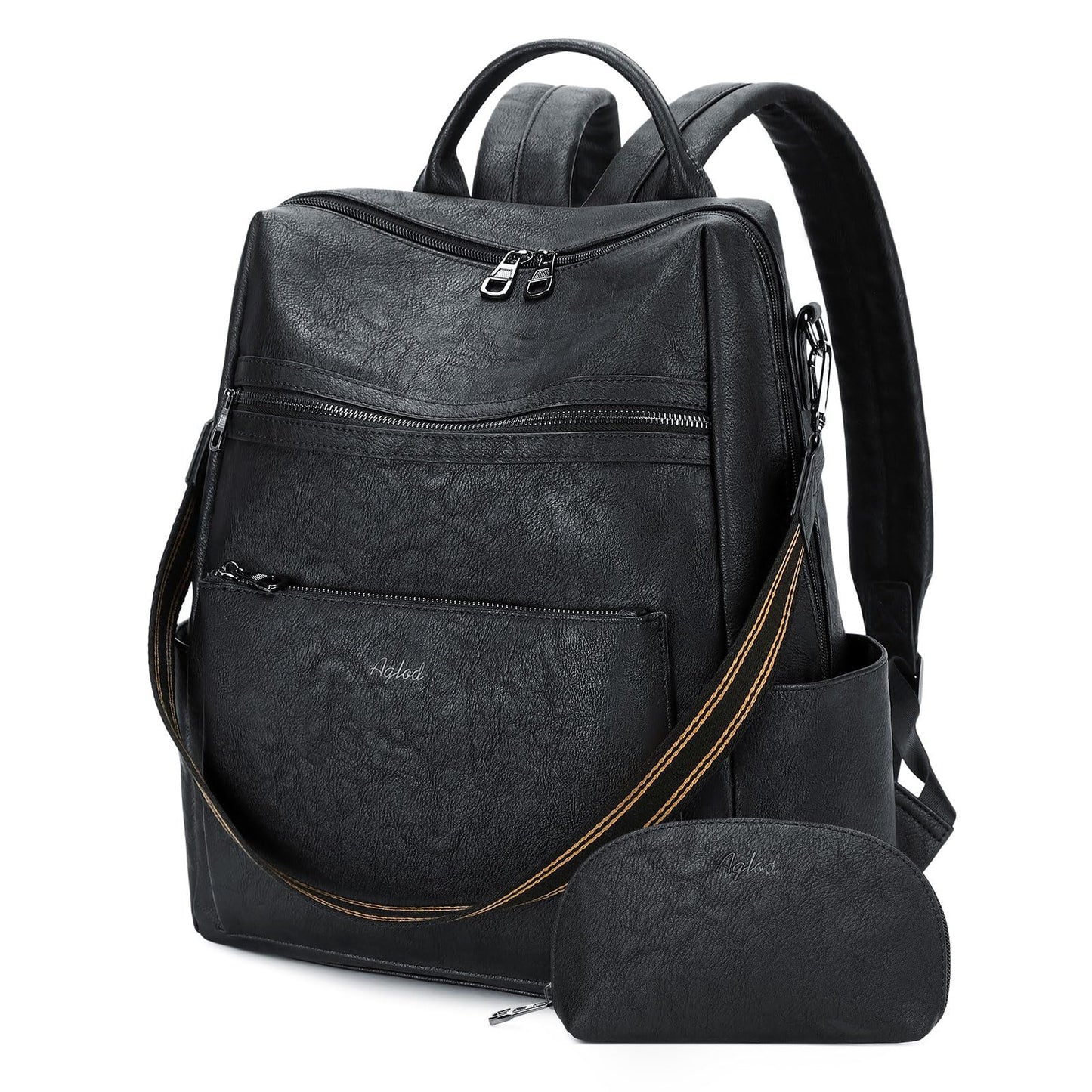 AGLOD Vegan Leather Laptop Backpack for Women 15.6 Inch Work Backpack Purse for Travel College