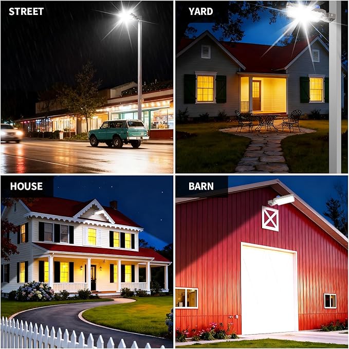 350W LED Parking Lot Lights - Dusk to Dawn 52500LM Super Bright Adjustable Trunnion Yoke Wall Mount IP65 Waterproof Heavy Duty Commercial for Large Area Shoebox Flood Security Lighting