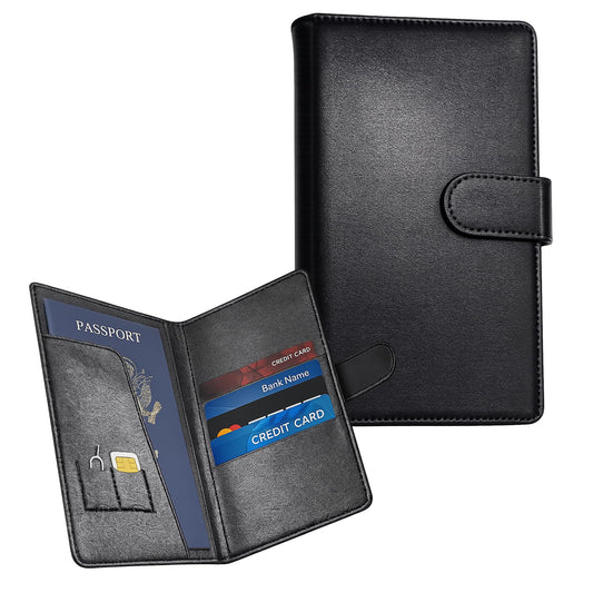 Travel Depot Trackable Passport Holder for Travel, Apple Find My Compatible Passport Wallet, Anti-Lost Passport Cover with Card Slots for Men & Women, Smart Travel Wallet
