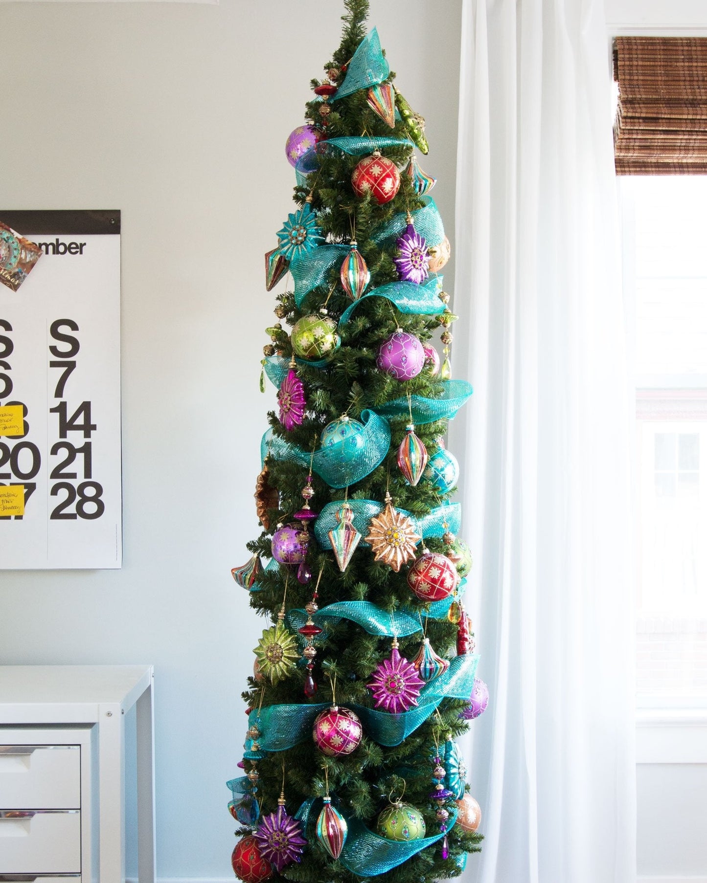 Treetopia Empire Pencil Tree - Artificial Indoor Christmas Tree, Unlit, Hinged Branches, Holiday Décor, 7.5ft