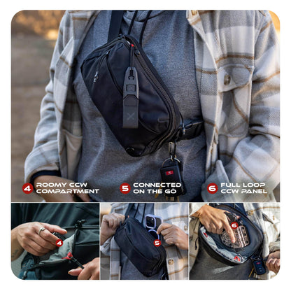 Vertx Everyday Tactical Fanny Pack 2.0-100% Nylon Fanny Pack for Men and Women with CCW-Ready Design and Rapid Access Tab - It's Black - 2L