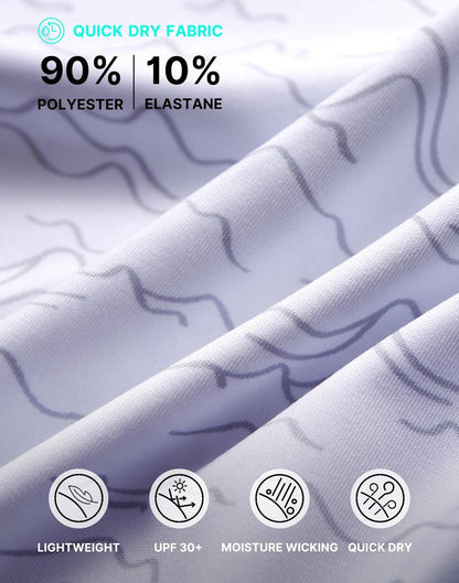 Obla Mens Golf Polo Shirts Short Sleeve Dry Fit Performance Moisture Wicking Casual Print Collared Golf Shirts for Men (White Peak_M)