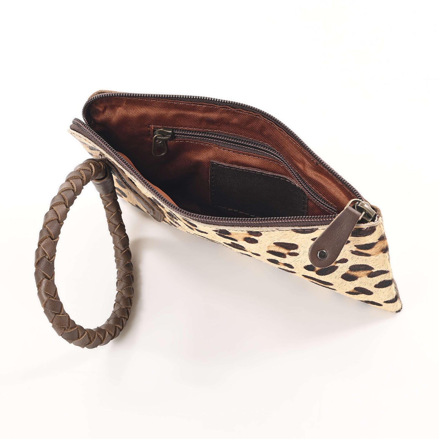 Merbaa Beauty Clutch - Elegant Handcrafted Cowhide Hairon and Leather Clutch with Comfortable Handles