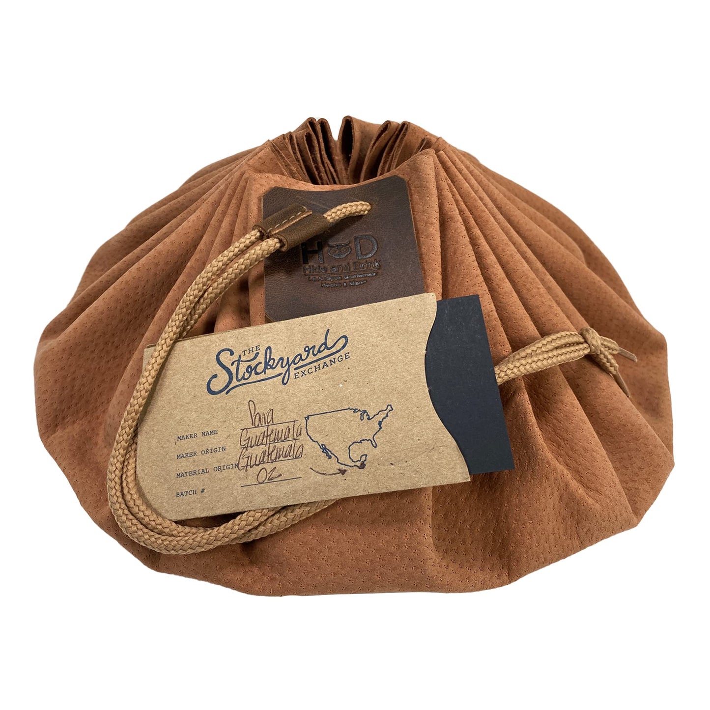 Hide & Drink, Drawstring Tinder Pouch Handmade from Sheepskin and Full Grain Leather (Cinnamon, XL)
