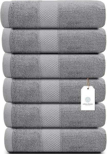 White Classic Luxury Light Gray Hand Towels