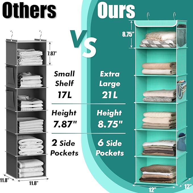 Simple Houseware 6 Shelf Hanging Closet Organizer