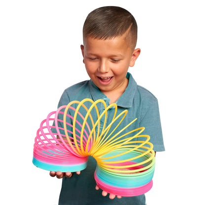 Slinky the Original Walking Spring Toy, 5-inch Diameter Plastic Rainbow Giant Slinky, Fidget Toy, Kids Toys for Ages 5 Up by Just Play