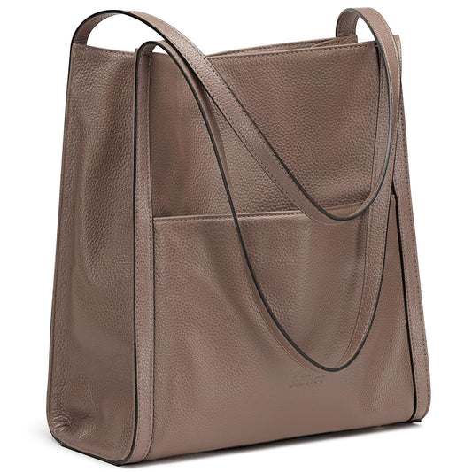 Kattee Leather Tote Shoulder Bag for Women, Leather Purse and Handbags Medium Size
