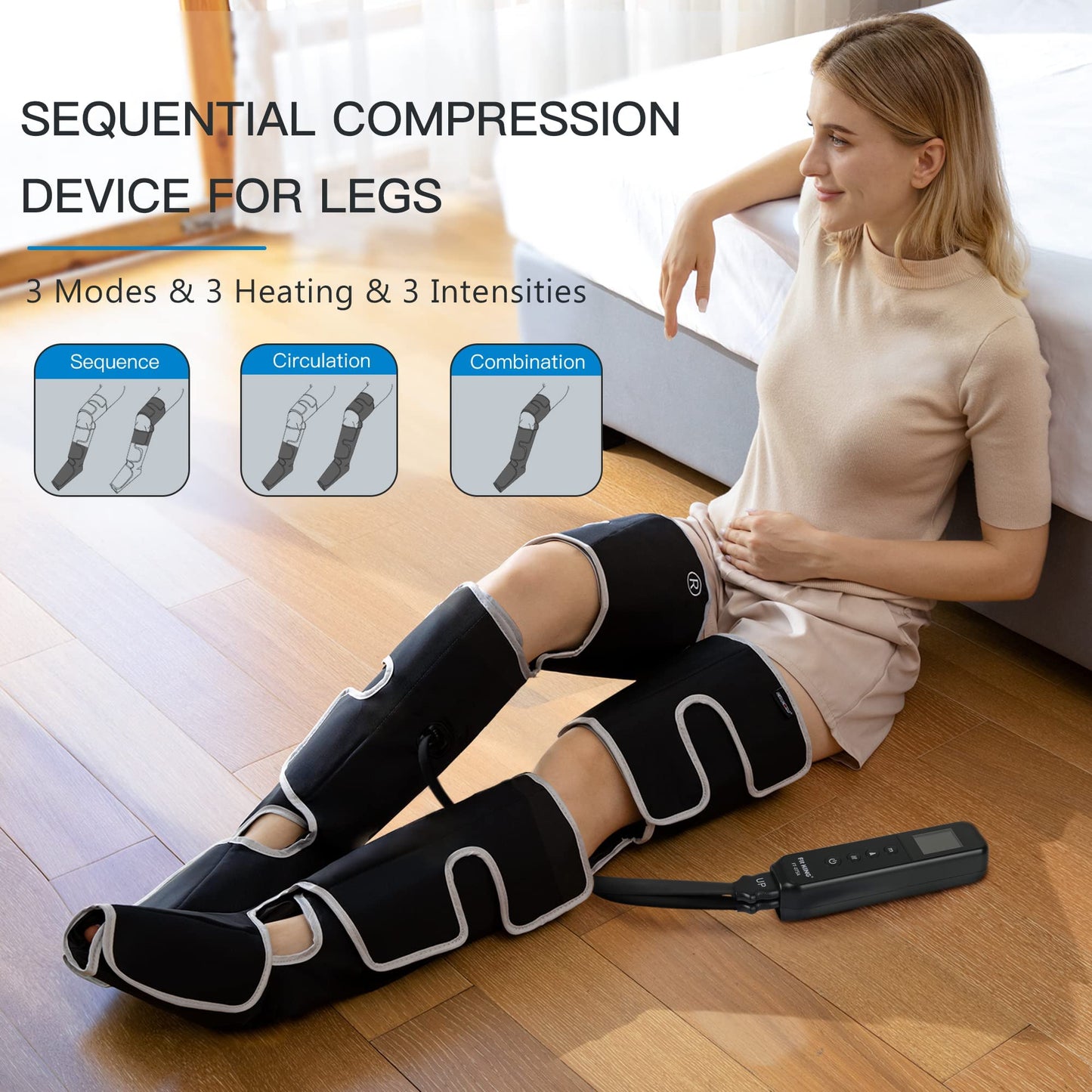 CINCOM Leg Massager with Heat and Compression, Air Compression Leg Massager for Circulation and Pain Relief Muscles Relaxation Gifts FSA - HSA
