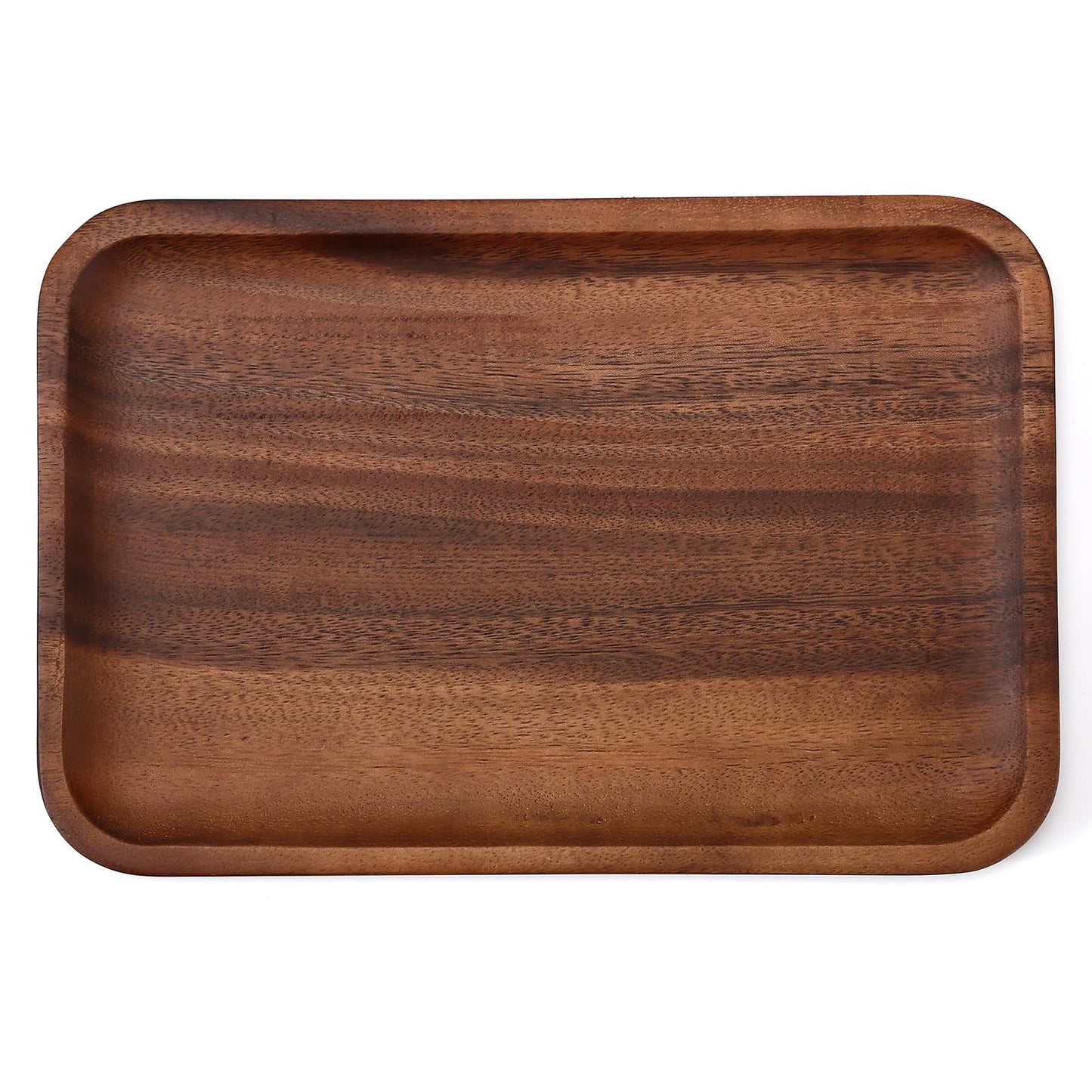 Velinjowy Serving Acacia Wood Valet Tray for Men Women, Catch All Acacia Mens Key Dump Bedside Nightstand Organizer EDC Decorative Wooden Tray for Phone Watch Wallet Keys Jewelry